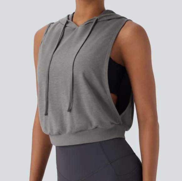HALARA Gray Sleeveless Hoodie - Picture 5 of 11